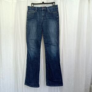 Joe's Jeans Mid Rise SZ 28 Blue Stretch Denim Rock Flare Embellished Pockets